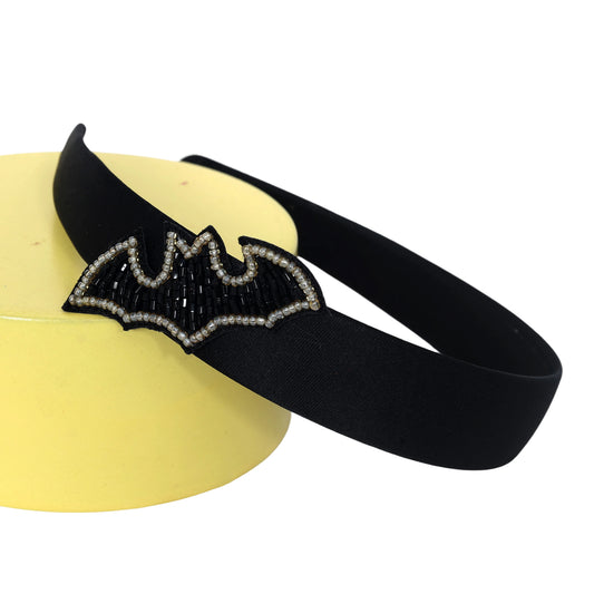 Bat Motif Black Hairband - Twisty Locks - Kids and Women Hair Accessories, Fashion Clothing and Jewellery India