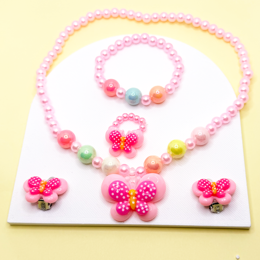 Butterfly Beaded Jewellery Set- Pack of 5 - Twisty Locks - Kids and Women Hair Accessories, Fashion Clothing and Jewellery India