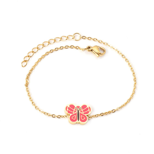 Coral Butterfly 18K Gold Plated Children's Bracelet - Twisty Locks - Kids and Women Hair Accessories, Fashion Clothing and Jewellery India