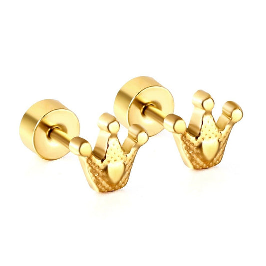 Crown 18K Gold Plated Children's Earrings - Twisty Locks - Kids and Women Hair Accessories, Fashion Clothing and Jewellery India
