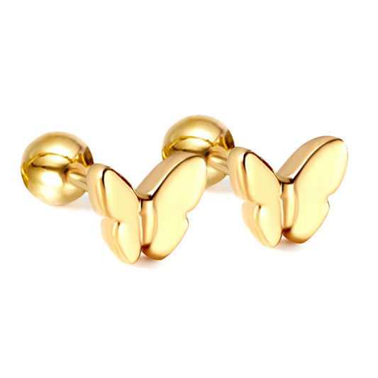 Cute Butterfly 18K Gold Plated Children's Earrings - Twisty Locks - Kids and Women Hair Accessories, Fashion Clothing and Jewellery India