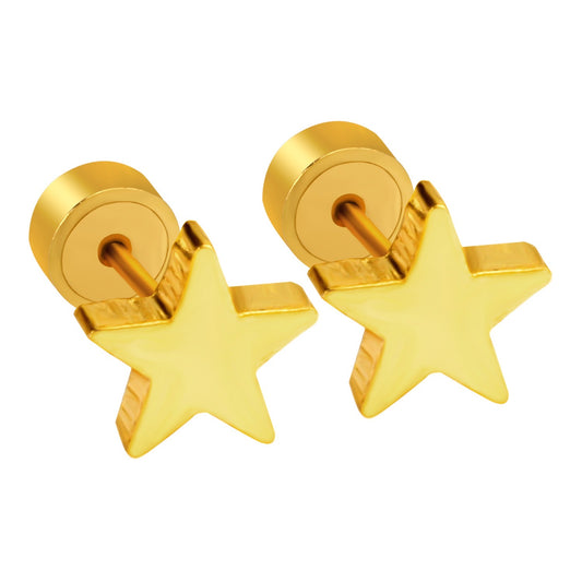Cute Star 18K Gold Plated Children's Earrings - Twisty Locks - Kids and Women Hair Accessories, Fashion Clothing and Jewellery India