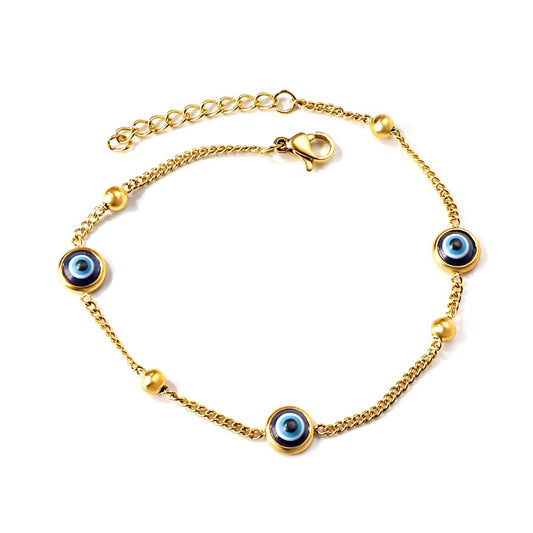 Evil Eye 18K Gold Plated Children's Bracelet - Twisty Locks - Kids and Women Hair Accessories, Fashion Clothing and Jewellery India