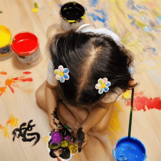 Floral Embroidered Hair Clip - Twisty Locks - Kids and Women Hair Accessories, Fashion Clothing and Jewellery India