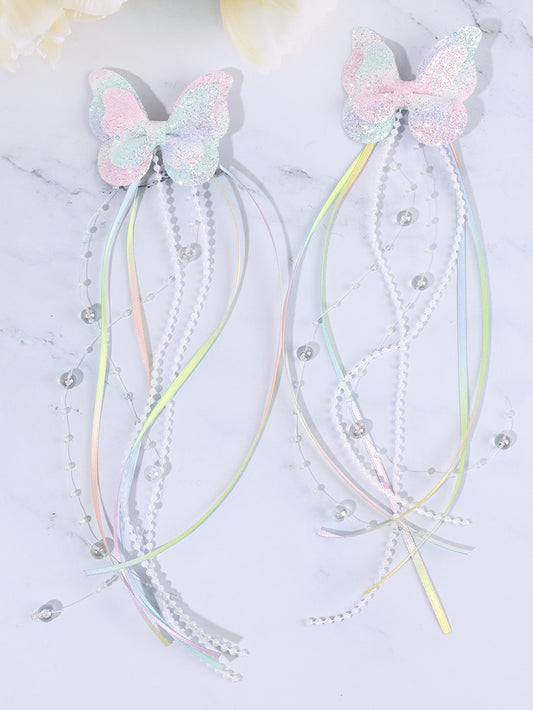 Glitter Pearl Tail Butterflies Set of 2 - Twisty Locks - Kids and Women Hair Accessories, Fashion Clothing and Jewellery India