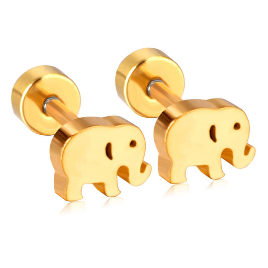 Gold Elephant 18K Gold Plated Children's Earrings - Twisty Locks - Kids and Women Hair Accessories, Fashion Clothing and Jewellery India