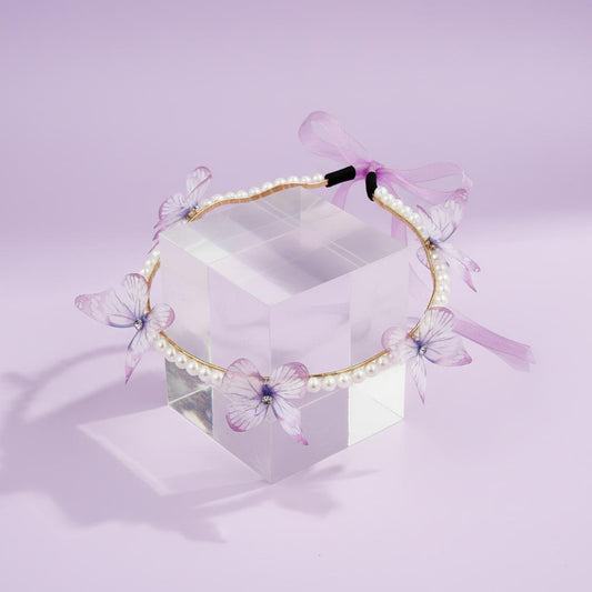 Pearl and Organza Butterfly Party Hairband - Twisty Locks - Kids and Women Hair Accessories, Fashion Clothing and Jewellery India