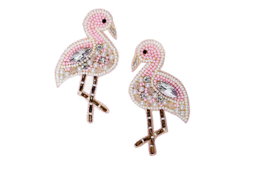 Pink Flamingo Embroidered Hair Clips Set - Twisty Locks - Kids and Women Hair Accessories, Fashion Clothing and Jewellery India
