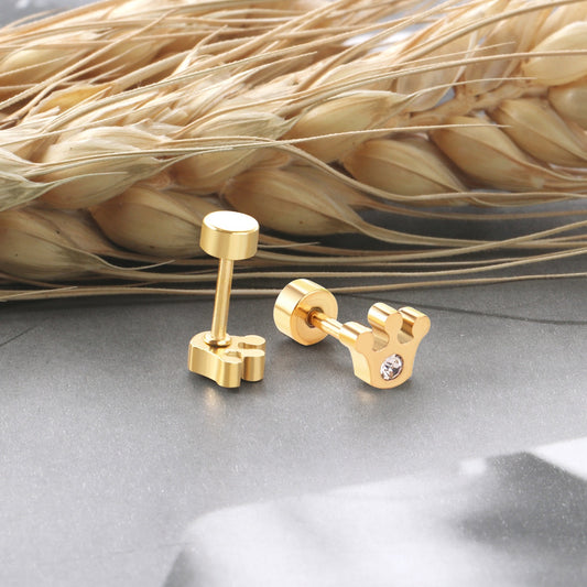 Sparkle Crown 18K Gold Plated Children's Earrings - Twisty Locks - Kids and Women Hair Accessories, Fashion Clothing and Jewellery India