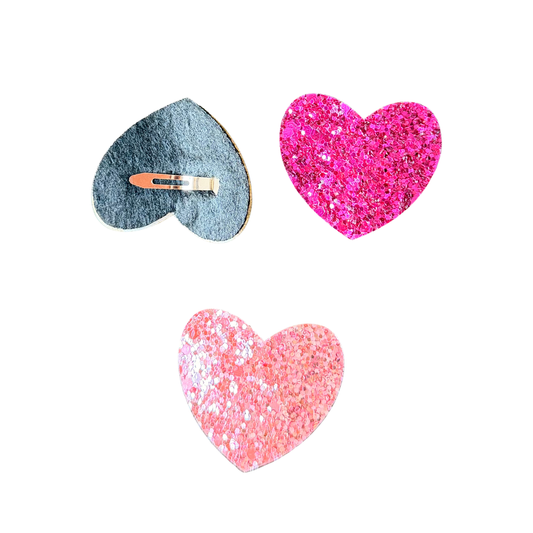 Sparkly Heart Tic Tac Clips- Set of 3 - Twisty Locks - Kids and Women Hair Accessories, Fashion Clothing and Jewellery India