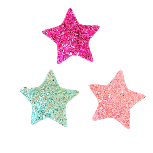 Sparkly Star Tic Tac Clips- Set of 3 - Twisty Locks - Kids and Women Hair Accessories, Fashion Clothing and Jewellery India