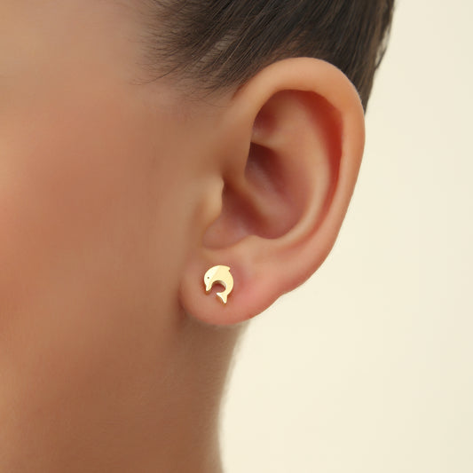 Dolphins 18K Gold Plated Children's Earrings
