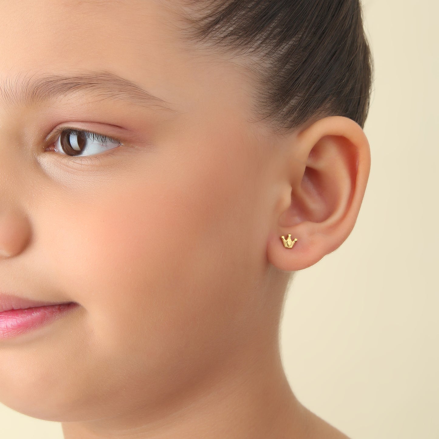 Crown 18K Gold Plated Children's Earrings