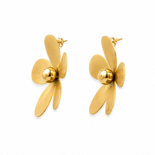 Big Daisy Stud 18K Gold-Plated Earrings