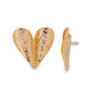Hammered Heart Oversized 18K Gold-Plated Earrings