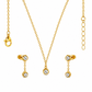 Double Bezel CZ Drop 18K Gold-Plated Jewellery Set (3 Pcs)