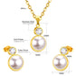Pearl & CZ Drop 18K Gold-Plated Jewellery Set (3 Pcs)