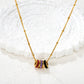 Rainbow Ring Stack CZ 18K Gold-Plated Necklace