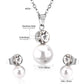 Pearl & Crystal Drop Jewellery Set (3 Pcs)