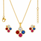 Rainbow CZ Cluster 18K Gold-Plated Jewellery Set (3 Pcs)