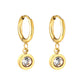 Solitaire 18K Gold Plated Children's Hoops