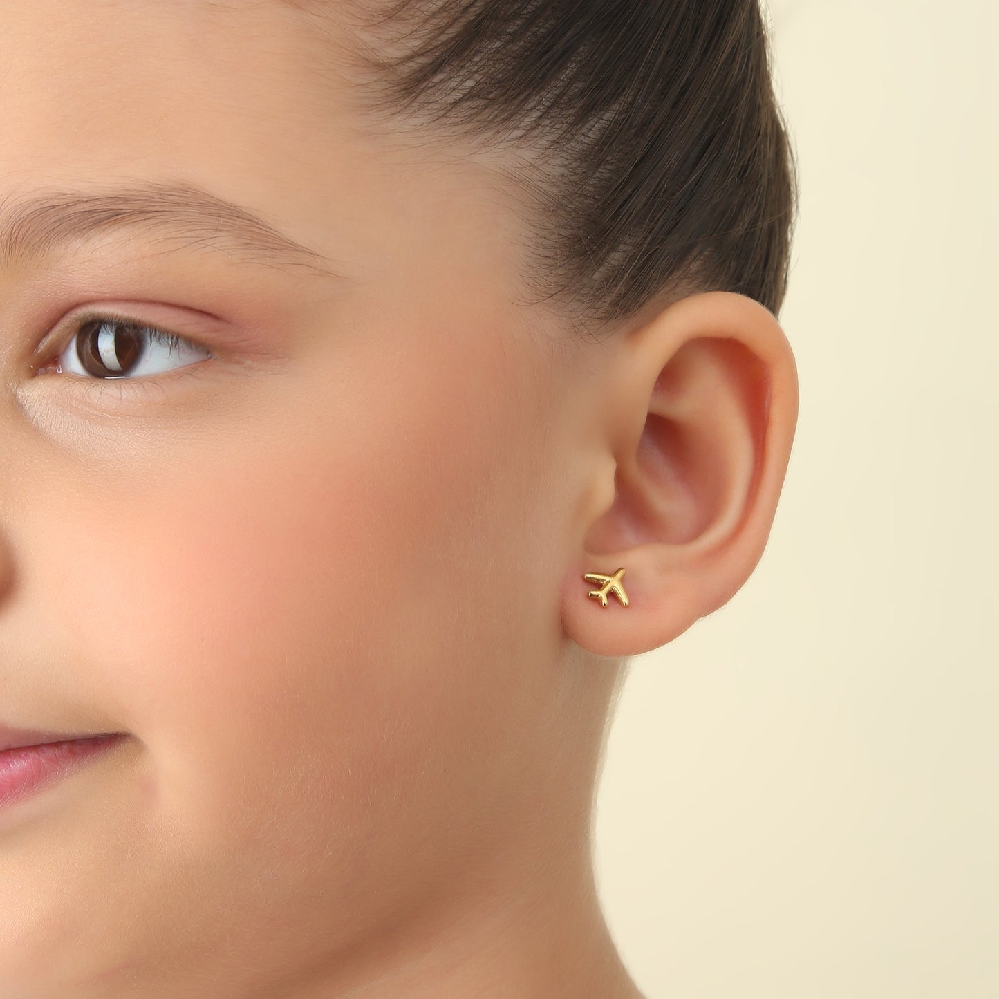 Cute Airplane 18K Gold Plated Children's Earrings - Twisty Locks  - Kids and Women Hair Accessories, Fashion Clothing and Jewellery India
