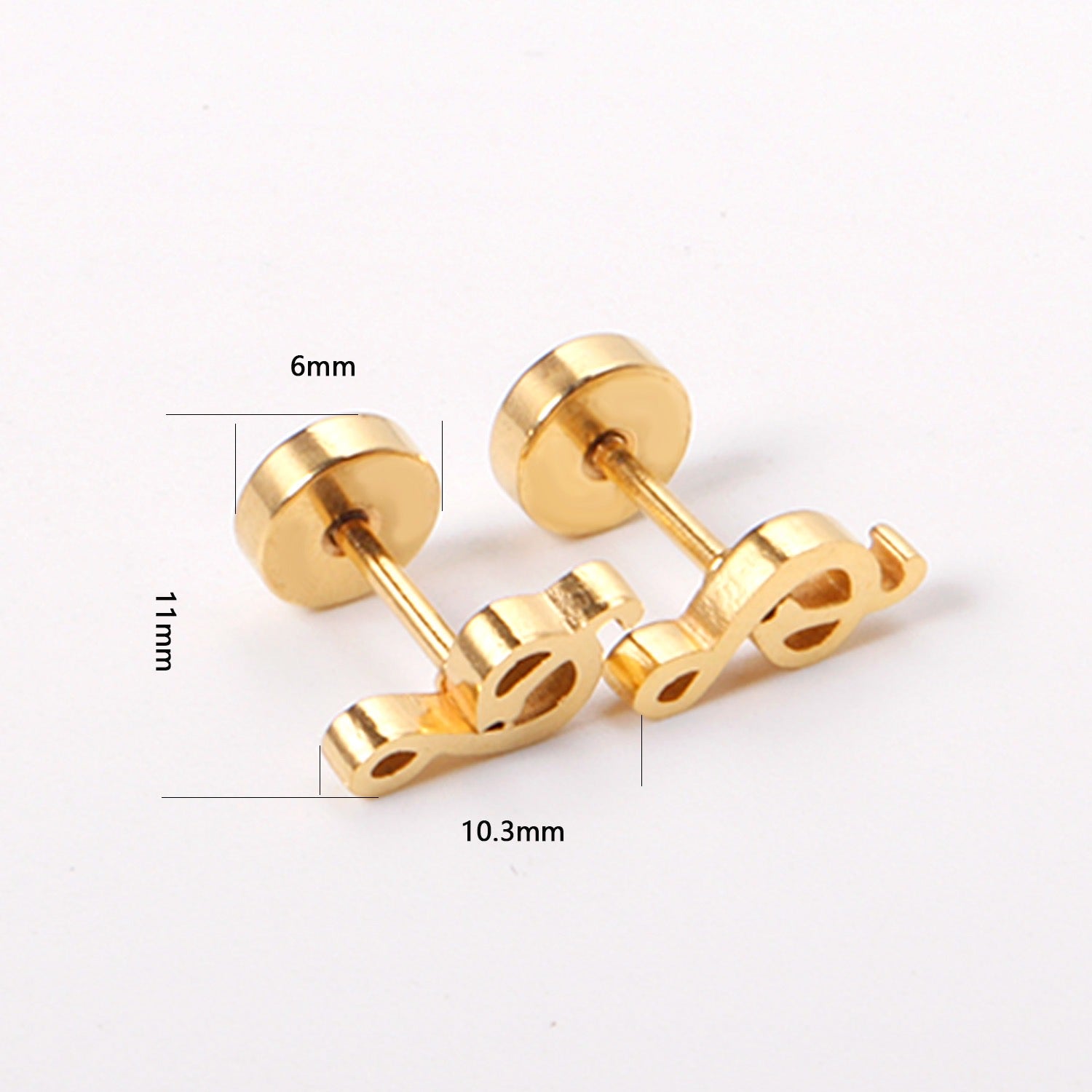 Cute Music Note 18K Gold Plated Children's Earrings - Twisty Locks  - Kids and Women Hair Accessories, Fashion Clothing and Jewellery India