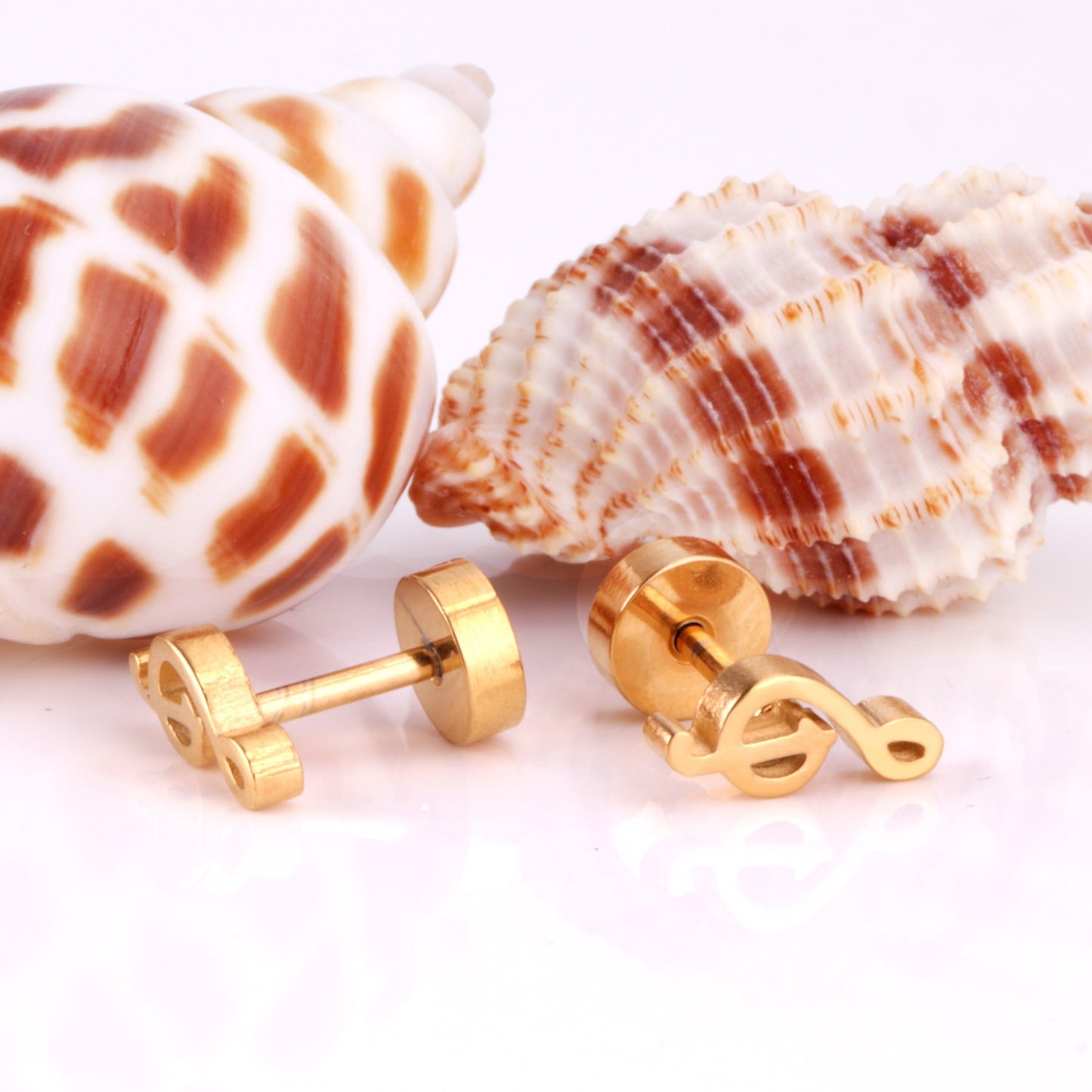 Cute Music Note 18K Gold Plated Children's Earrings - Twisty Locks  - Kids and Women Hair Accessories, Fashion Clothing and Jewellery India