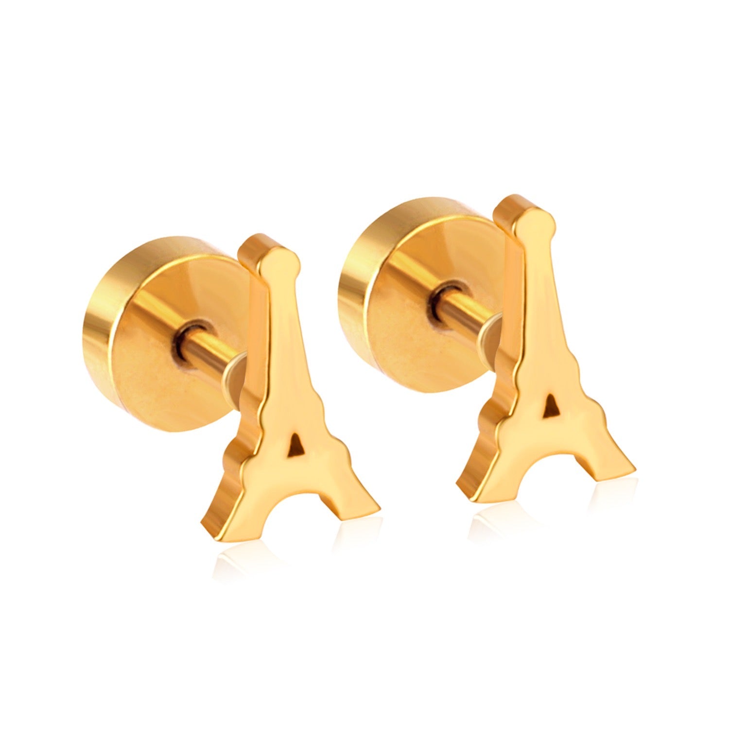 Eiffel Tower 18K Gold Plated Children's Earrings - Twisty Locks  - Kids and Women Hair Accessories, Fashion Clothing and Jewellery India