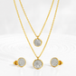 Double Disc Pave 18K Gold-Plated Jewellery Set (3 Pcs)