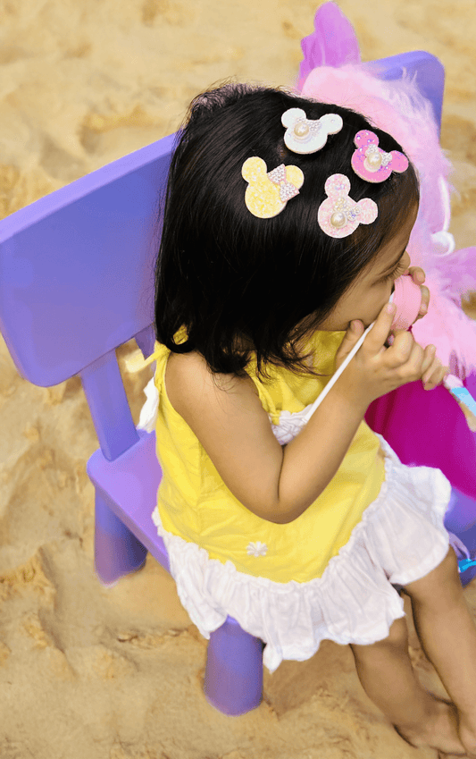 Glittery Mouse Pins - Set of 4 - Twisty Locks  - Kids and Women Hair Accessories, Fashion Clothing and Jewellery India