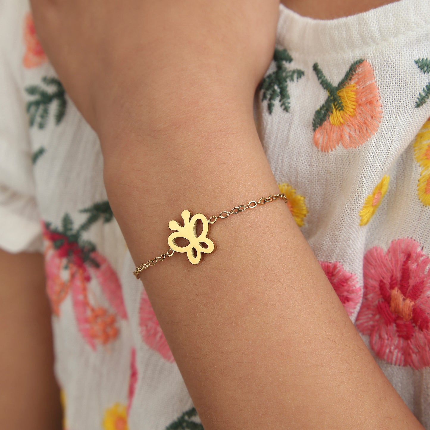Gold Butterfly 18K Gold Plated Children's Bracelet - Twisty Locks  - Kids and Women Hair Accessories, Fashion Clothing and Jewellery India