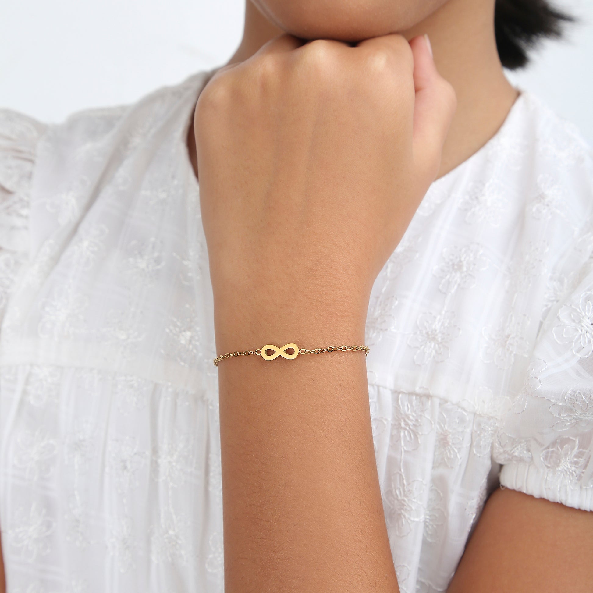 Gold Infinity 18K Gold Plated Children's Bracelet - Twisty Locks  - Kids and Women Hair Accessories, Fashion Clothing and Jewellery India