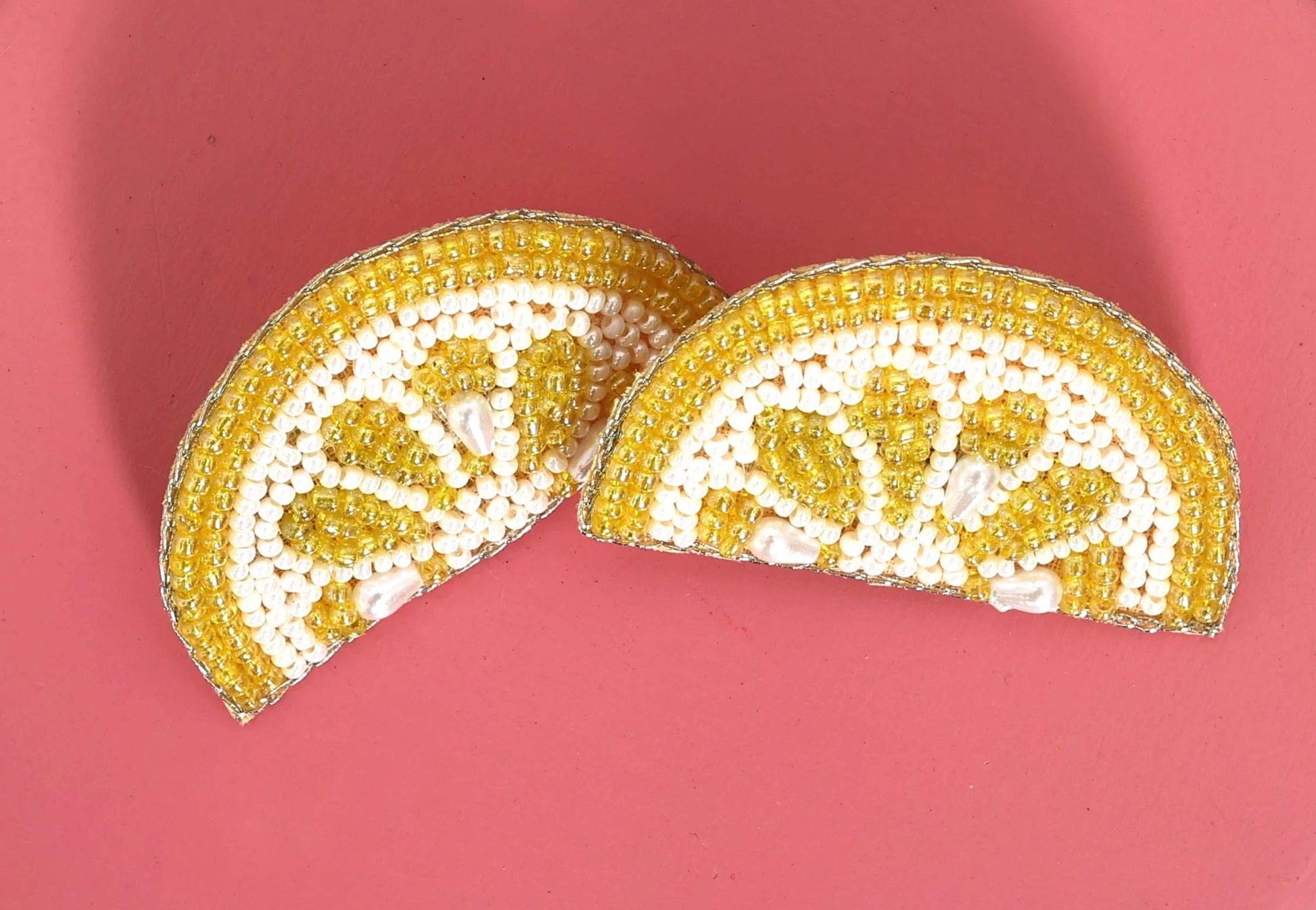 Lemon Embroidered Hair Clips Set - Twisty Locks  - Kids and Women Hair Accessories, Fashion Clothing and Jewellery India