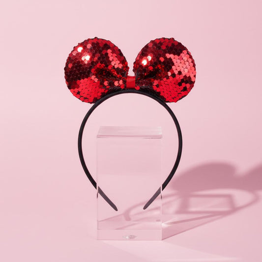 Minnie Red Sequin Party Hairband - Twisty Locks  - Kids and Women Hair Accessories, Fashion Clothing and Jewellery India