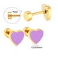 Lavender Heart 18K Gold Plated Children's Earrings