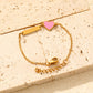 Pink Heart Customised 18K Gold Plated Children's Bracelet | Custom Engraving - Twisty Locks  - Kids and Women Hair Accessories, Fashion Clothing and Jewellery India