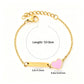 Pink Heart Customised 18K Gold Plated Children's Bracelet | Custom Engraving - Twisty Locks  - Kids and Women Hair Accessories, Fashion Clothing and Jewellery India