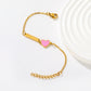 Pink Heart Customised 18K Gold Plated Children's Bracelet | Custom Engraving - Twisty Locks  - Kids and Women Hair Accessories, Fashion Clothing and Jewellery India