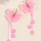 Pink Organza Butterfly Clips with Floral Tail - Set of 2 - Twisty Locks  - Kids and Women Hair Accessories, Fashion Clothing and Jewellery India