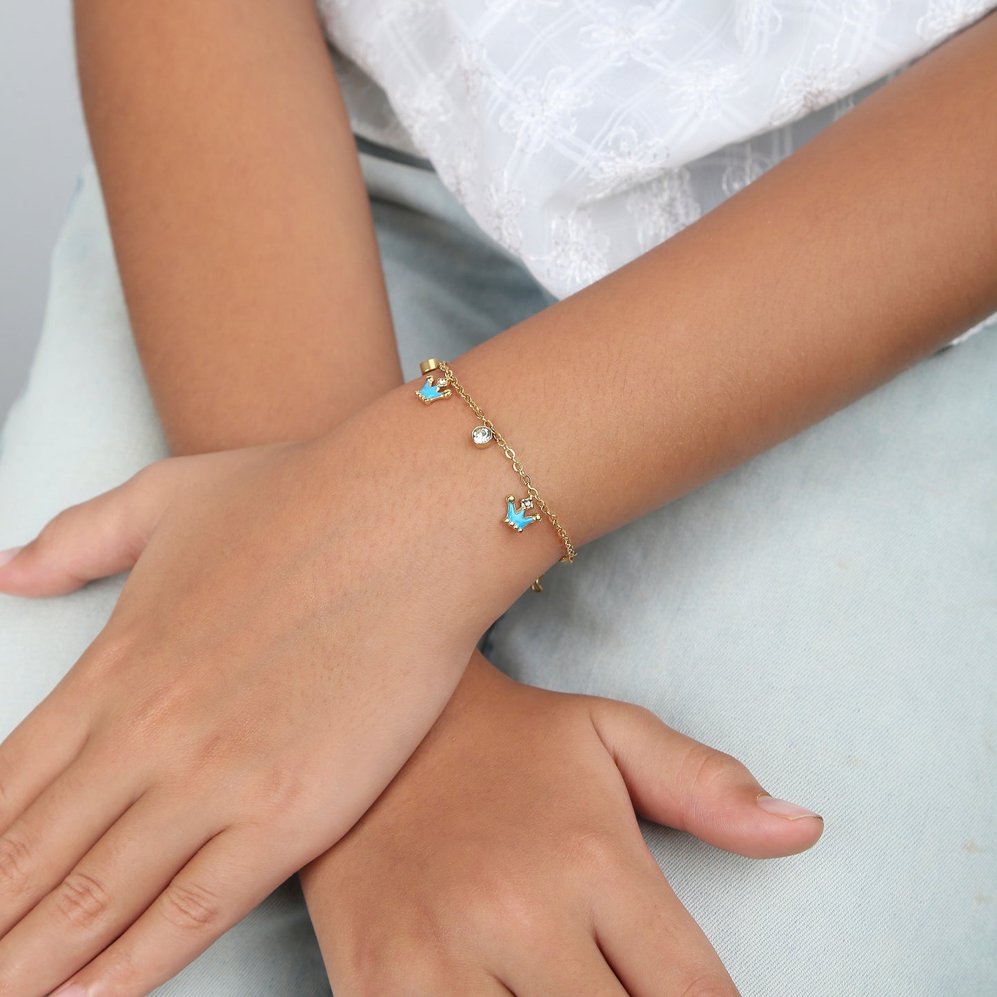 Princess 18K Gold Plated Children's Bracelet - Twisty Locks  - Kids and Women Hair Accessories, Fashion Clothing and Jewellery India