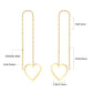Open Heart Threader 18K Gold-Plated Earrings
