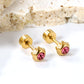 Ruby Flower 18K Gold Plated Children's Earrings - Twisty Locks  - Kids and Women Hair Accessories, Fashion Clothing and Jewellery India