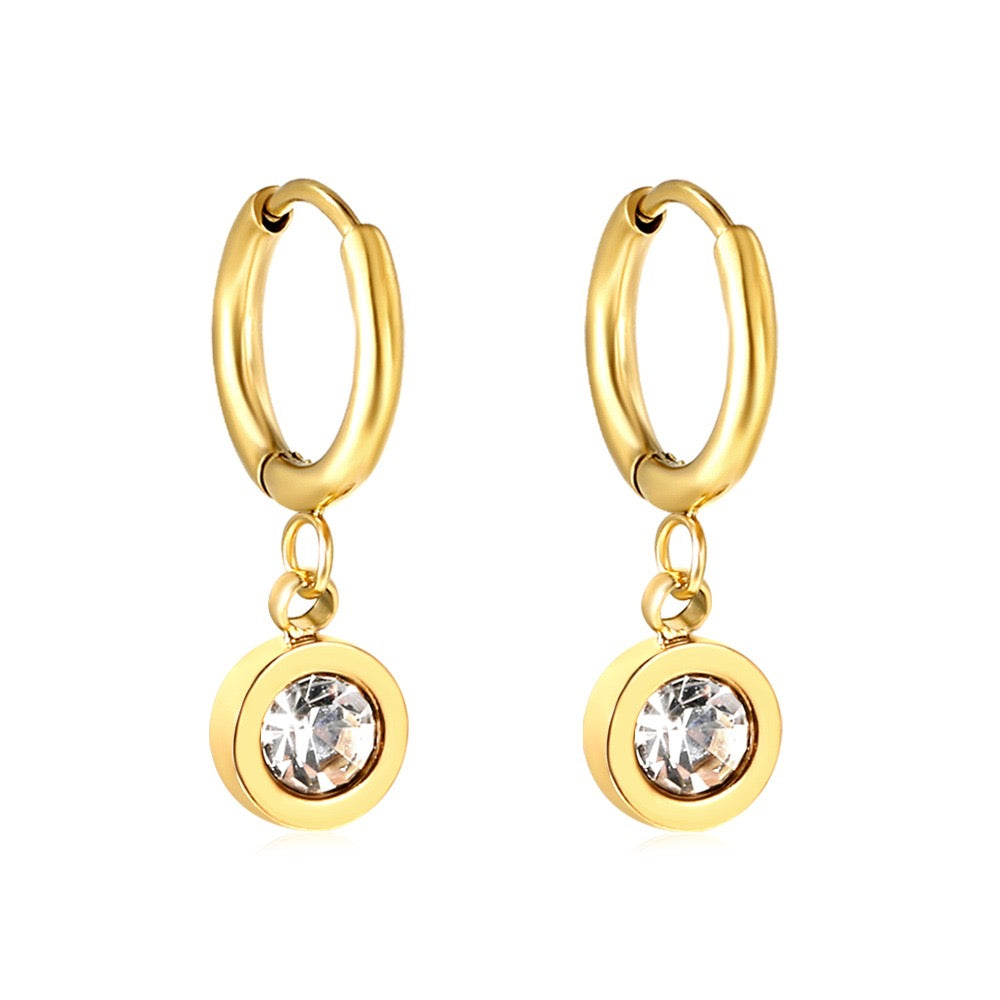 Solitaire 18K Gold Plated Children's Hoops - Twisty Locks  - Kids and Women Hair Accessories, Fashion Clothing and Jewellery India