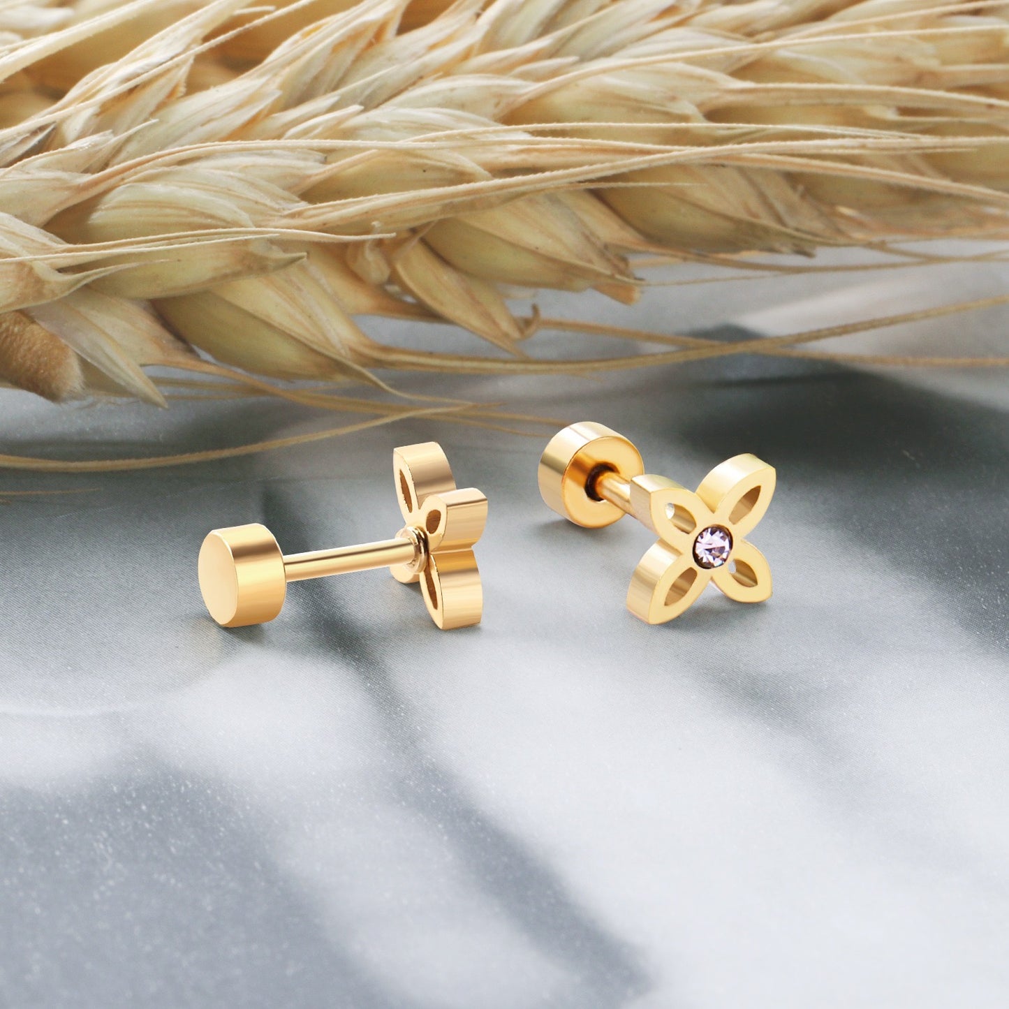 Sparkle Flower 18K Gold Plated Children's Earrings - Twisty Locks  - Kids and Women Hair Accessories, Fashion Clothing and Jewellery India