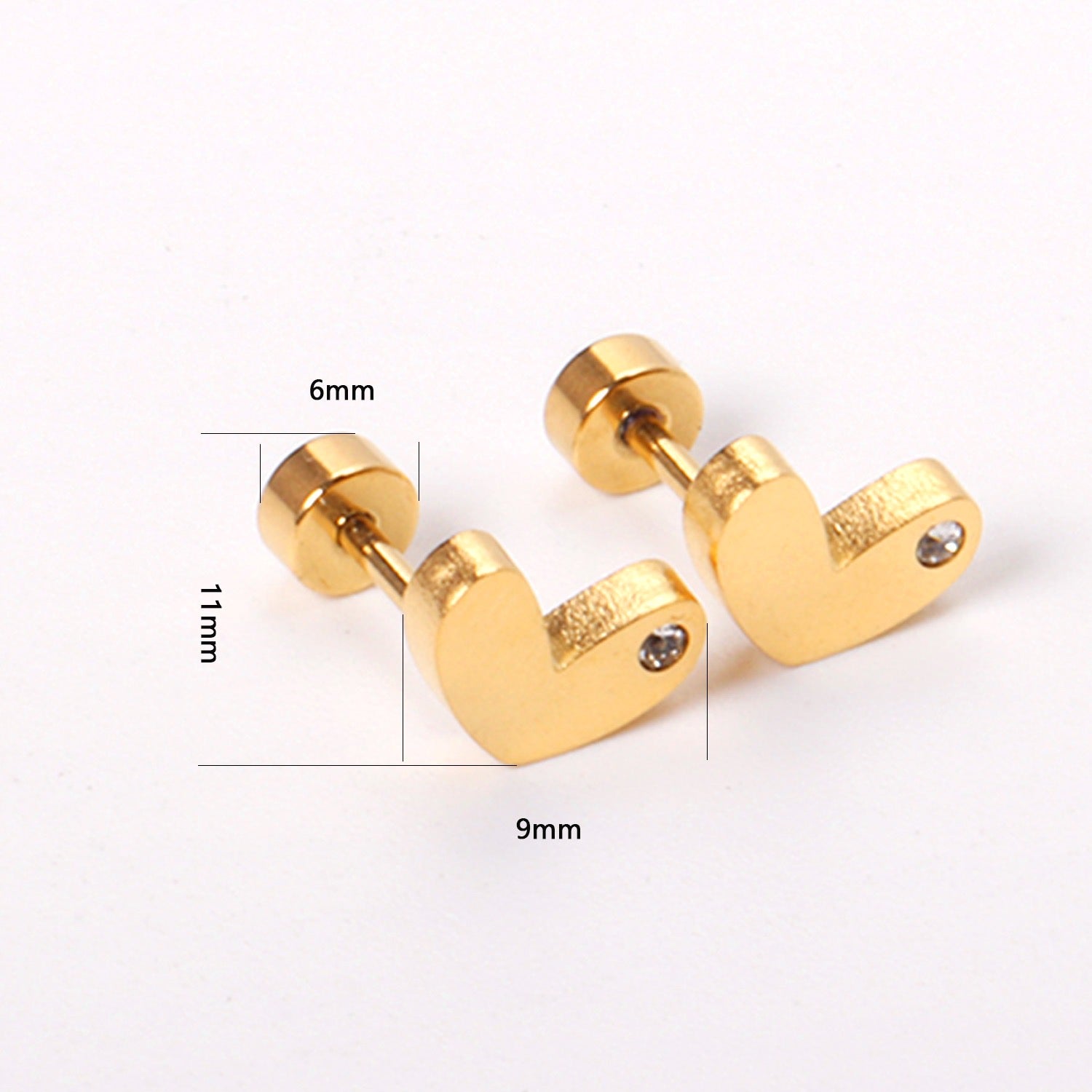Sparkle Heart 18K Gold Plated Children's Earrings - Twisty Locks  - Kids and Women Hair Accessories, Fashion Clothing and Jewellery India