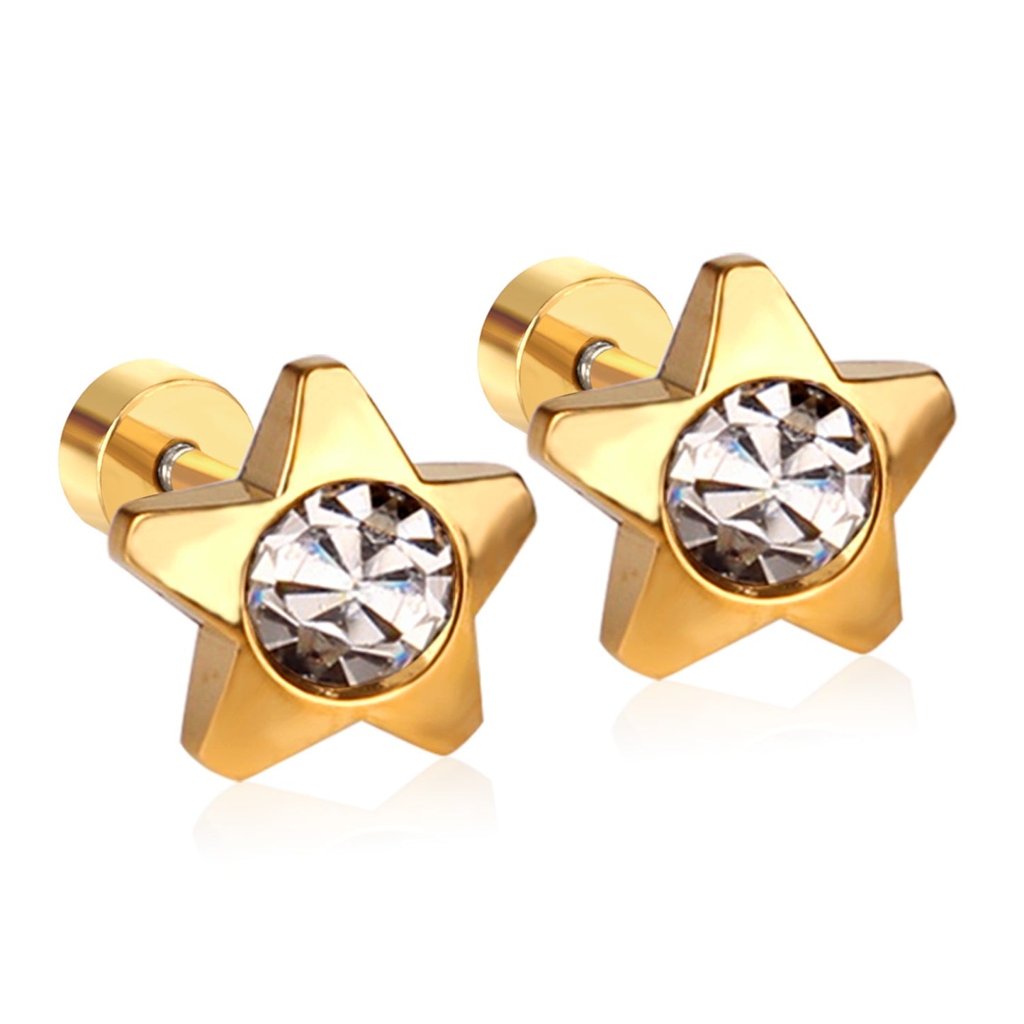 Sparkle Star 18K Gold Plated Children's Earrings - Twisty Locks  - Kids and Women Hair Accessories, Fashion Clothing and Jewellery India