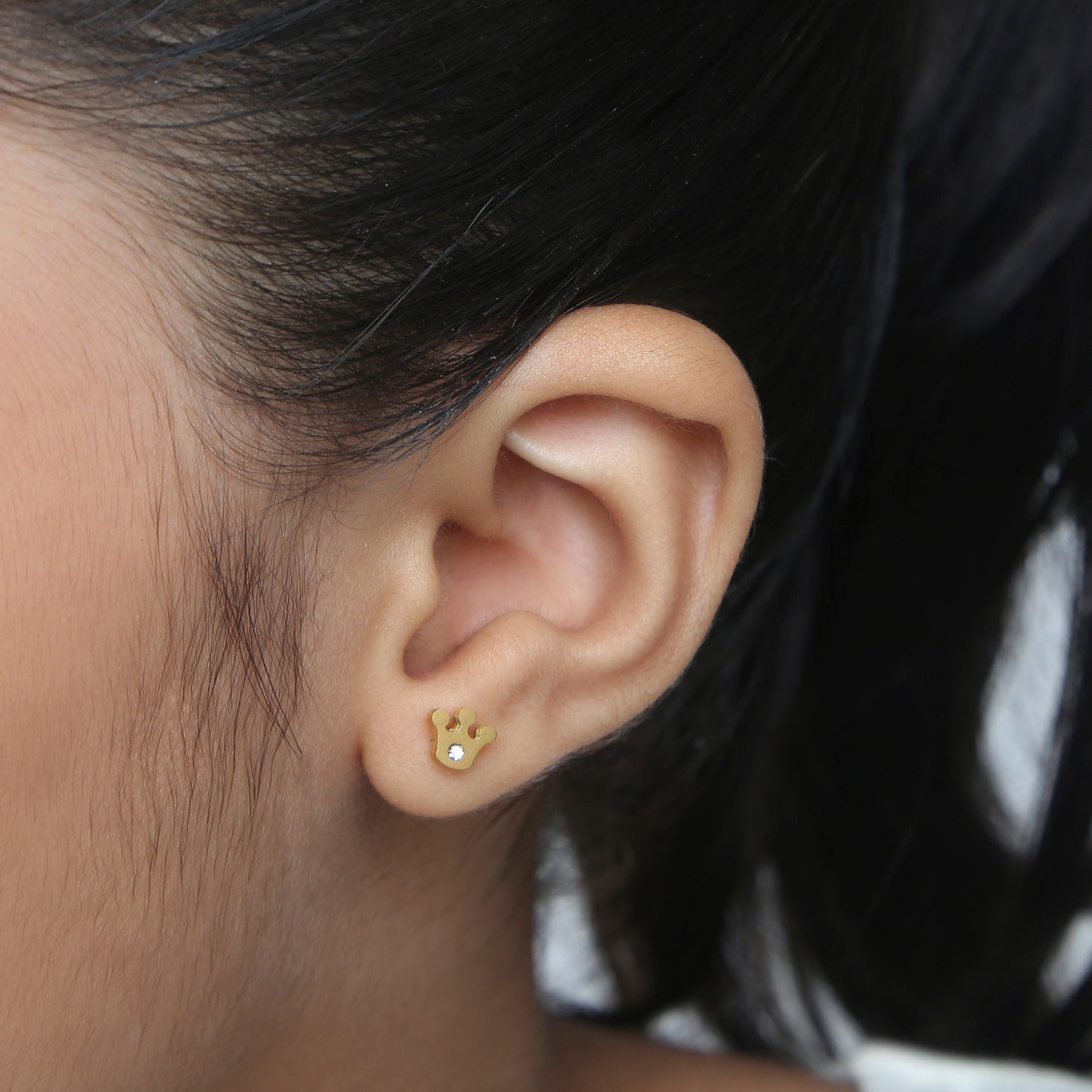 Sparkle Crown 18K Gold Plated Children's Earrings