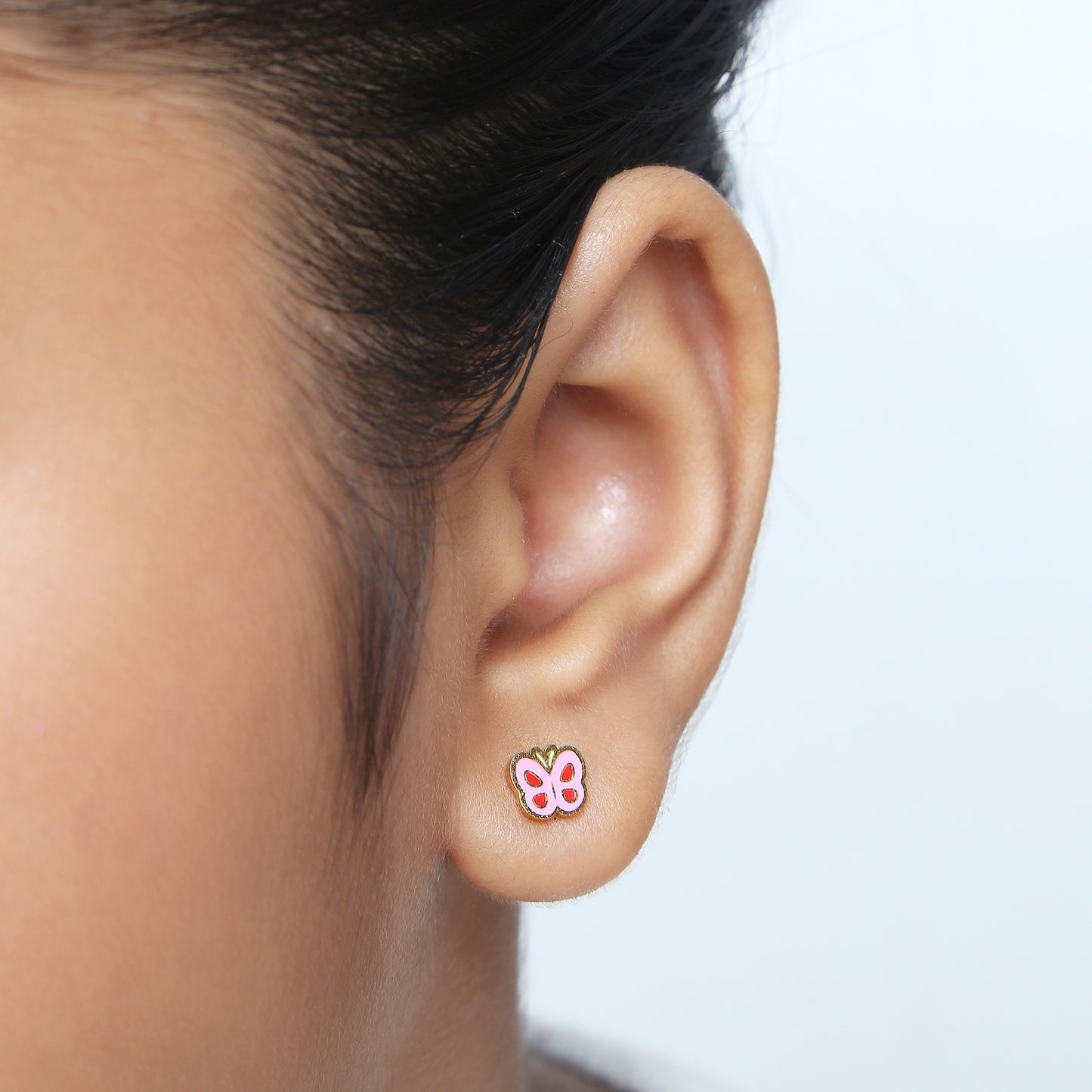 Blush Butterfly 18K Gold Plated Children's Earrings