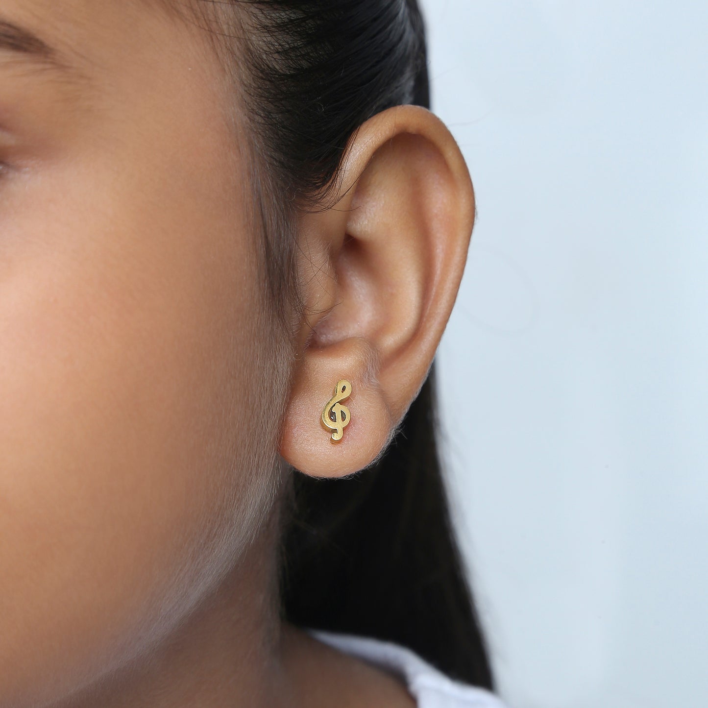 Cute Music Note 18K Gold Plated Children's Earrings